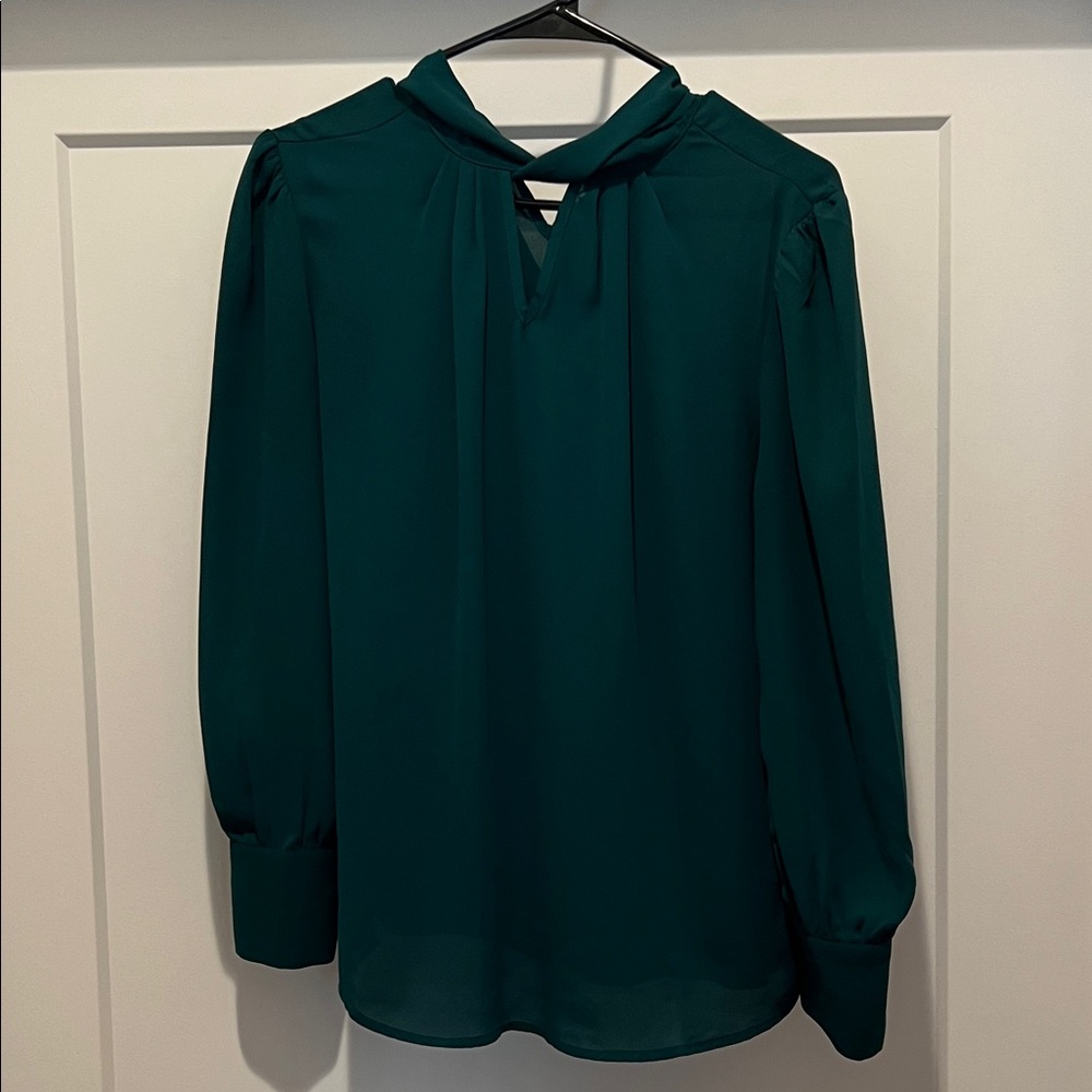 Adrianna Papell Deep Green Blouse